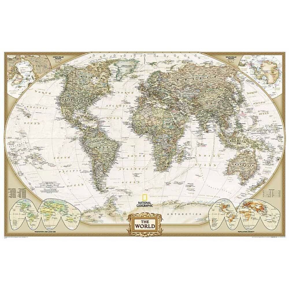 National Geographic World Executive Map Large 73” x 49”